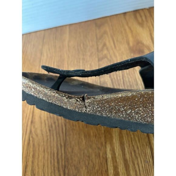 Birkenstock Gizeh Leather Unisex Sandal Black Men 5 5.5 Women 7.5 8 - Picture 2 of 9